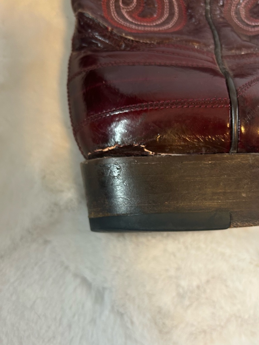 Indomables Boots Men 9.5  oxblood leather western cowboy boots Made in Mexico - Picture 6 of 14